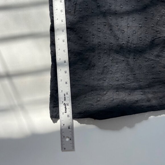 Women’s Maxi‎ Black Dress Square Neck Puff Sleeves Sz XL Smoked Flowy Polka Dot - Picture 7 of 11